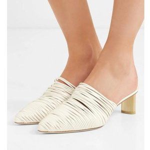 Cult Gaia White Sage Leather Mules